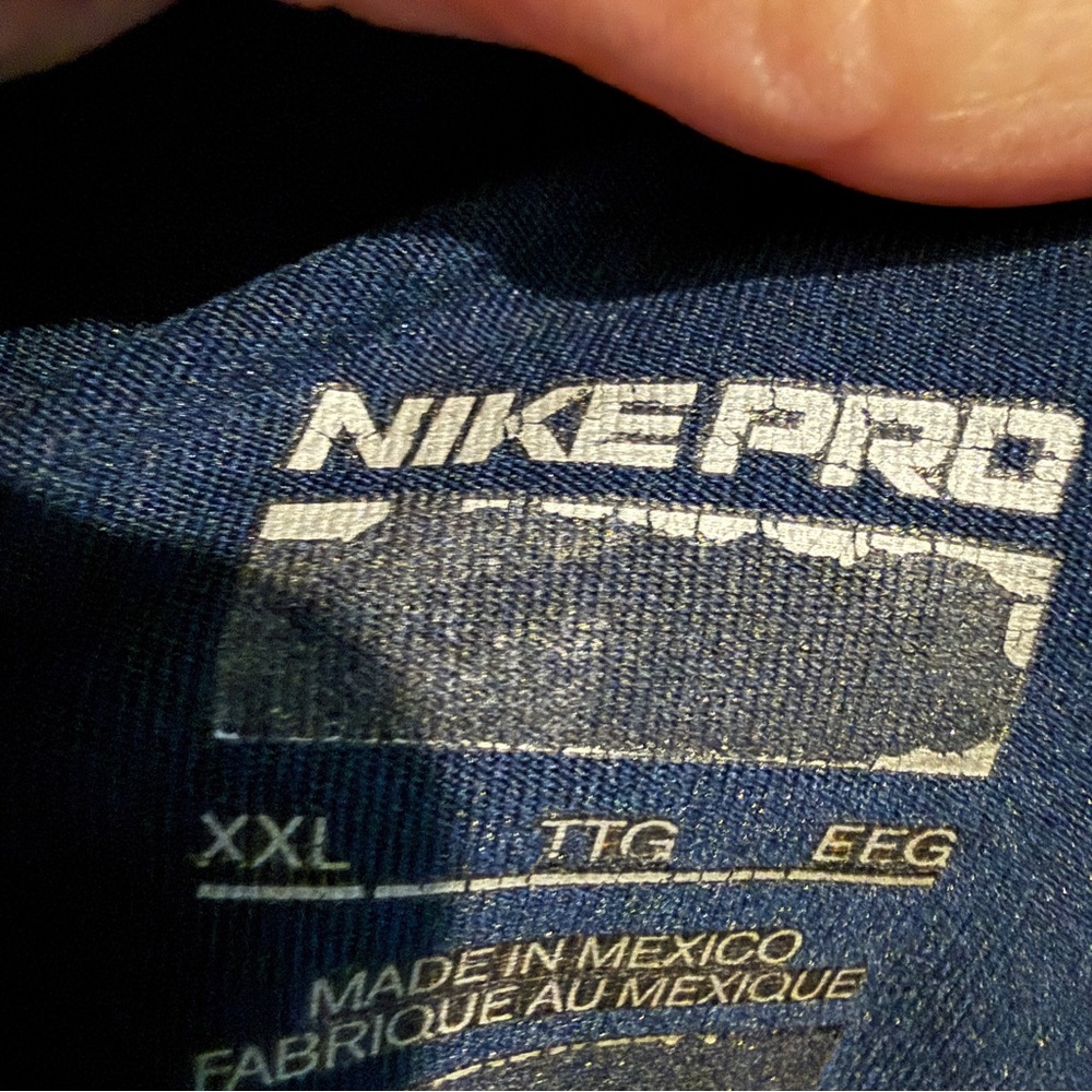 Nike Pro Dri-Fit Men’s Long Sleeve Athletic Shirt XXL– Dark Navy Performance Top - Picture 7 of 16